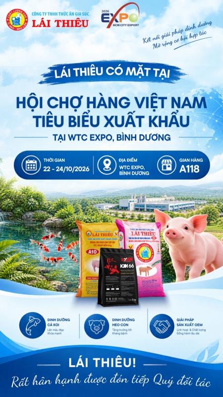 LÁI THIÊU KÍNH MỜI QUÝ KHÁCH THAM QUAN GIAN HÀNG A118 TẠI HỘI CHỢ HÀNG VIỆT NAM TIÊU BIỂU XUẤT KHẨU 2026